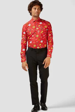 OppoSuits Christmas Shirts^Christmas Doodle Red