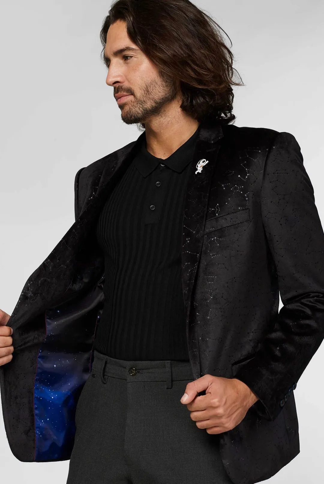 OppoSuits Deluxe Blazers^Outer Space - Constellations - Black