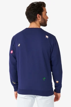 OppoSuits Deluxe Sweaters^Summer Icons - Navy