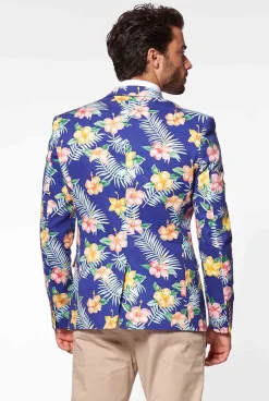 OppoSuits Deluxe Blazers^Tropical Flowers - Blue