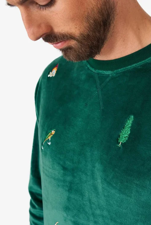 OppoSuits Christmas Sweaters^Velvet Green - Xmas Icons