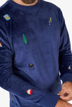 OppoSuits Christmas Sweaters^Velvet Navy - Xmas Icons